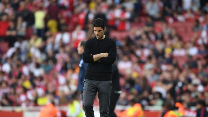 LONDON, ENGLAND - MAY 14: Arsenal manager Miklel Arteta after the Premier League match between Arsenal FC and Brighton & Hove Albion at Emirates Stadium on May 14, 2023 in London, England. (Photo by Stuart MacFarlane/Arsenal FC via Getty Images)