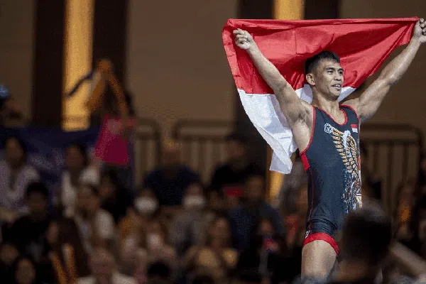 Ekspresi Atlet Indonesia Peraih Medali Emas SEA Games 2023