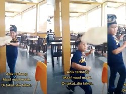 Kocak! Aksi Lempar Adonan Roti Canai Ini Kena Kepala Balita