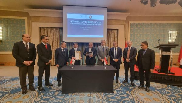 Momen Penandatangan Imbal Dagang RI-Mesir