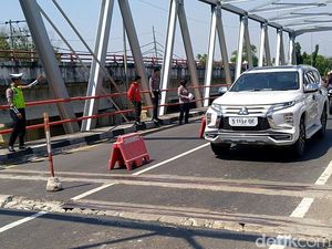 Awas! Jembatan Pait Jalur Pantura Pekalongan Retak, Tulang Besinya Mencuat