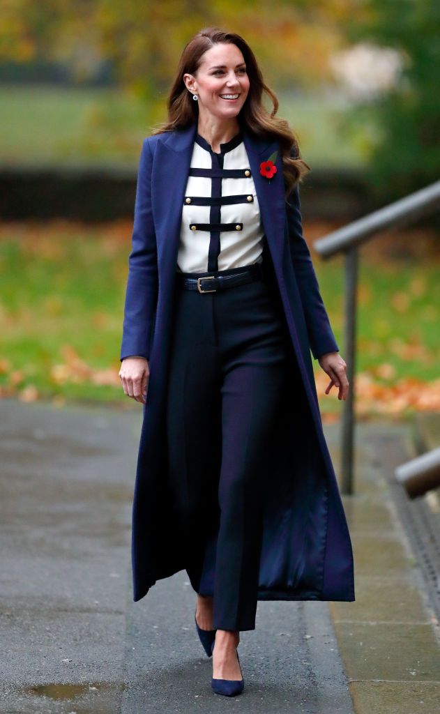 LONDON, UNITED KINGDOM - NOVEMBER 10: (EMBARGOED FOR PUBLICATION IN UK NEWSPAPERS UNTIL 24 HOURS AFTER CREATE DATE AND TIME) Catherine, Duchess of Cambridge visits the Imperial War Museum to officially open two new galleries, The Second World War Galleries and The Holocaust Galleries on November 10, 2021 in London, England. During her visit The Duchess also viewed the exhibition 'Generations: Portraits of Holocaust Survivors' which includes the two portraits she took last year to mark 75 years since the end of the Holocaust. (Photo by Max Mumby/Indigo/Getty Images)