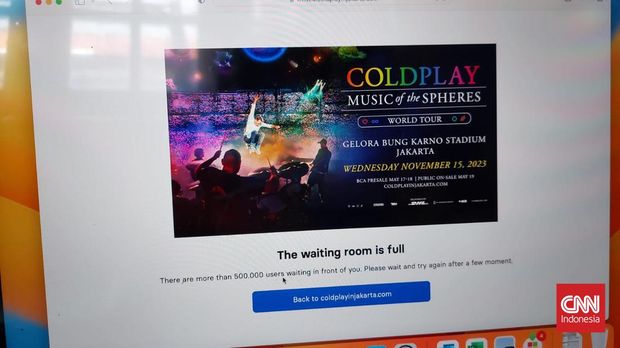 War tiket konser Coldplay di Jakarta berlangsung sengit. Tiket banyak diburu bahkan kategori Ultimate seharga Rp11 juta sudah ludes dipesan dalam waktu 6 menit.