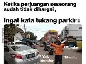 Meme Kocak Tukang Parkir, Gesitnya Bak Ninja