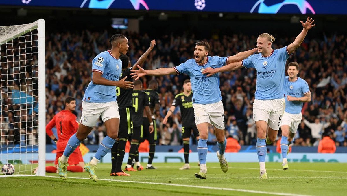 Manchester City menggilas Real Madrid dengan skor 4-0 di leg kedua semifinal Liga Champions. (Foto: Getty Images/Michael Regan)