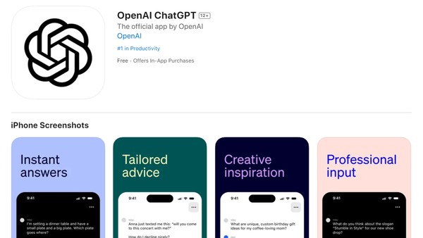 Aplikasi ChatGPT di App Store