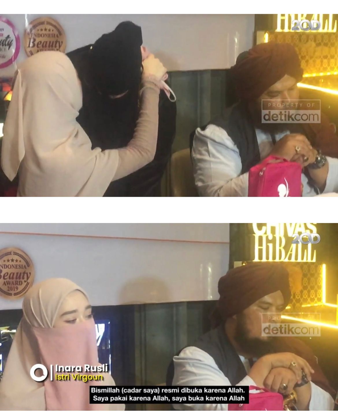 Foto transformasi Inara Rusli.