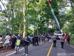 Bangkai Truk Tersangkut Pohon di Jalur Gumitir, Evakuasi Molor Lebih 2 Jam