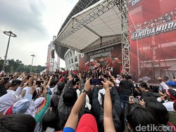 Rombongan Timnas U-22 Tiba di Kawasan GBK Usai 2 Jam Kirab Juara
