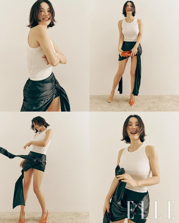 Potret Uhm Jung Hwa dalam pemotretan bersama ELLE Korea/ Foto: instagram.com/ellekorea Potret Uhm Jung Hwa dalam pemotretan bersama ELLE Korea