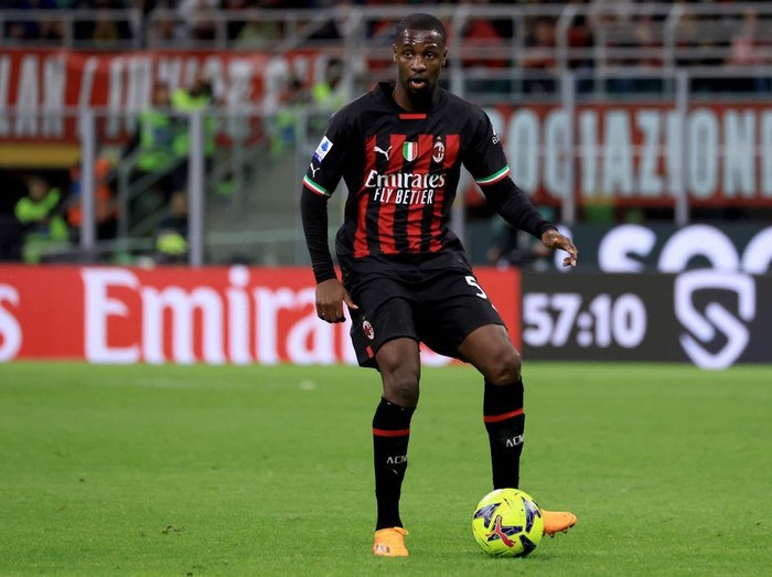 MILAN, ITALY - MAY 03: Fode' Ballo-Toure' of AC Milan in action during the Serie A match between AC Milan and US Cremonese at Stadio Giuseppe Meazza on May 03, 2023 in Milan, Italy. (Photo by Giuseppe Cottini/AC Milan via Getty Images)
