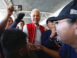 Tiba di Palembang, Ganjar Diteriaki Selamat Datang Presiden