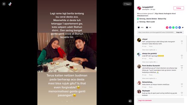 Isu Desta sering gonta-ganti cewek