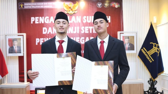 Rafael Struick dan Irvar Jenner sudah menjadi WNI.