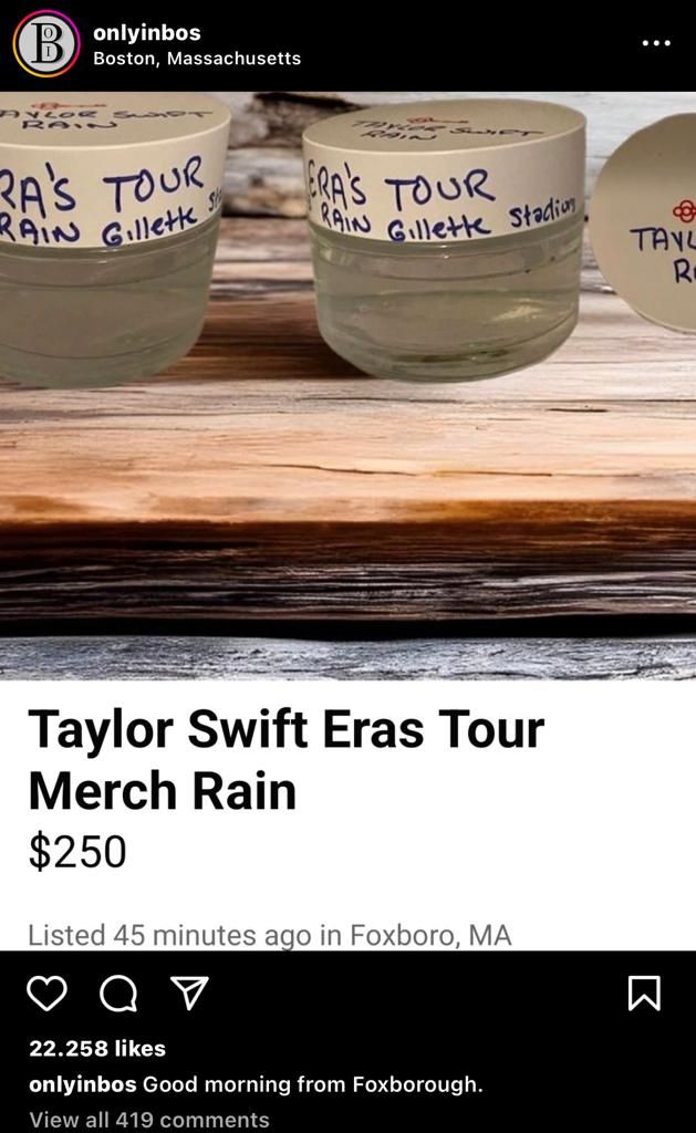 Air hujan dari konser Taylor Swift dijual Rp3,7 juta