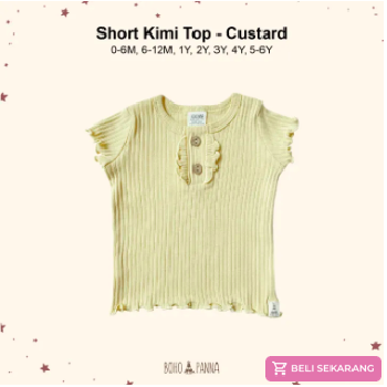 Bohopana Short Kimi Top Atasan Perempuan Custard