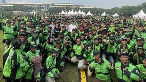 Driver Gojek Hadiri Apel Keselamatan Berkendara di Jakarta