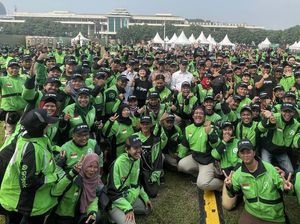 Driver Gojek Hadiri Apel Keselamatan Berkendara di Jakarta