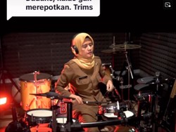 Viral Ibu-ibu PNS Main Drum Bawakan Lagu Coldplay, Dipuji Erick Thohir