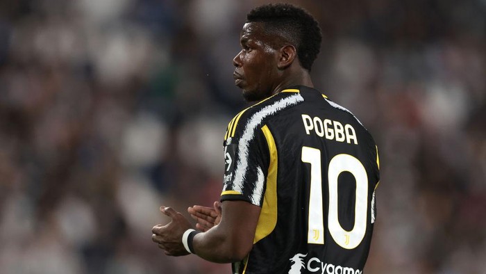 TURIN, ITALY - MAY 14: Paul Pogba of Juventus reacts during the Serie A match between Juventus and US Cremonese at Allianz Stadium on May 14, 2023 in Turin, Italy. (Photo by Jonathan Moscrop/Getty Images)