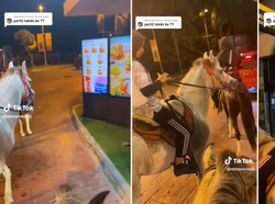 Tren Aneh Drive Thru Pakai Kuda