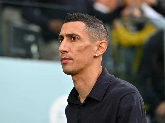 TURIN, ITALY - MAY 14: Angel Di Maria of Juventus arrives at the stadium prior to the Serie A match between Juventus and US Cremonese at Allianz Stadium on May 14, 2023 in Turin, Italy. (Photo by Chris Ricco - Juventus FC/Juventus FC via Getty Images)