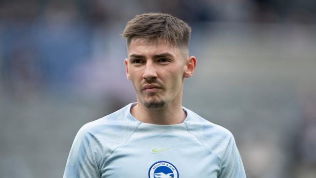 NEWCASTLE UPON TYNE, ENGLAND - MAY 18: Billy Gilmour of Brighton & Hove Albion ahead of the Premier League match between Newcastle United and Brighton & Hove Albion at St. James Park on May 18, 2023 in Newcastle upon Tyne, United Kingdom. (Photo by Joe Prior/Visionhaus via Getty Images)