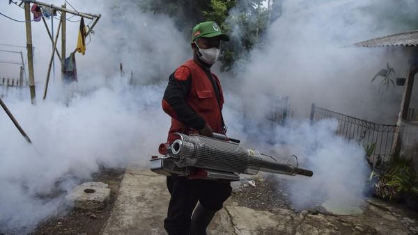Cegah Kasus DBD, Petugas Fogging Rumah-rumah Warga di Ciamis