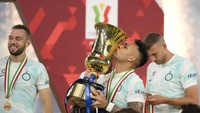 Ini juga menjadi gelar kedua Inter pada musim 2022/2023 setelah Piala Super Italia. AP/Andrew Medichini