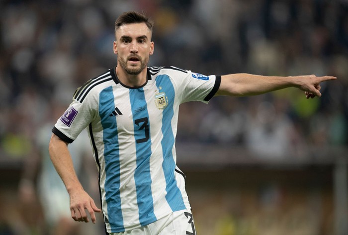 LUSAIL CITY, QATAR - DECEMBER 18: Nicolas Tagliafico of Argentina during the FIFA World Cup Qatar 2022 Final match between Argentina and France at Lusail Stadium on December 18, 2022 in Lusail City, Qatar. (Photo by Visionhaus/Getty Images)