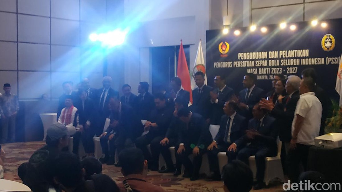 KONI Lantik Kepengurusan PSSI 2023-2027. Foto: Muhammad Robbani/detikcom