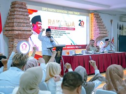Rakorda Gerindra Targetkan 65% Suara Prabowo di Jatim