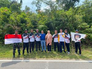 Lolos Paskibraka, Tim Paskibra Bangka Tengah Gelar Aksi Jalan Kaki