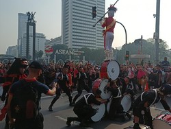 Kirab Pancasila Ramaikan CFD Sudirman-Thamrin Pagi Ini