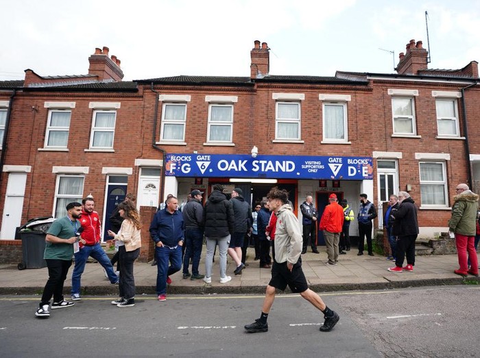 Fans outside of the stadium before the Sky Bet Championship play-off semi-final second leg match at Kenilworth Road, Luton. Picture date: Tuesday May 16, 2023. (Photo by Zac Goodwin/PA Images via Getty Images)