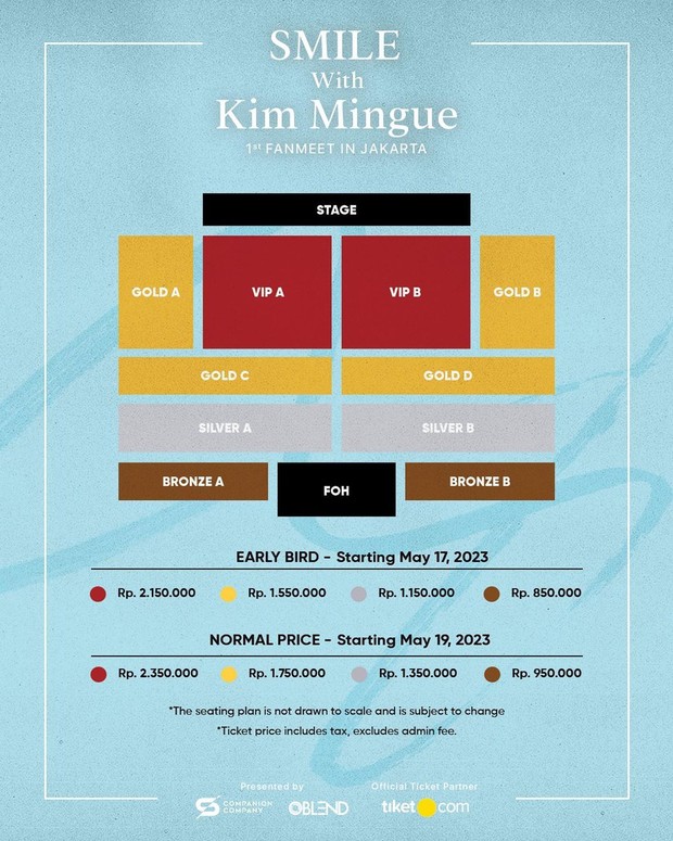 Potret seat plan fan meeting Kim Min Gue 'Smile With Kim Min Gue'. Foto: instagram.com/blend_company Potret seat plan fan meeting Kim Min Gue 'Smile With Kim Min Gue'