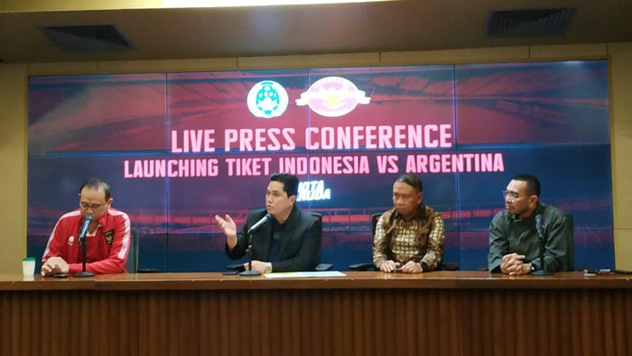 Konferensi pers launching tiket Indonesia vs Argentina
