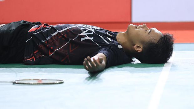 Malaysia Masters 2023 Christian Adinata saat tampil di Malaysia Masters 2023 di Axiata Arena.