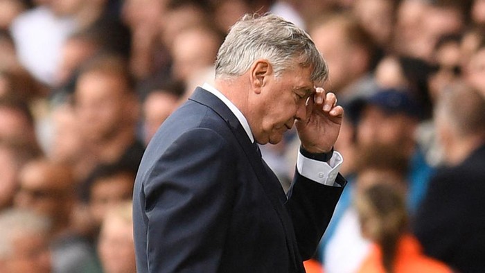 Leeds Uniteds English head coach Sam Allardyce reacts on the touchline during the English Premier League football match between Leeds United and Tottenham Hotspur at Elland Road in Leeds, northern England on May 28, 2023. (Photo by Oli SCARFF / AFP) / RESTRICTED TO EDITORIAL USE. No use with unauthorized audio, video, data, fixture lists, club/league logos or live services. Online in-match use limited to 120 images. An additional 40 images may be used in extra time. No video emulation. Social media in-match use limited to 120 images. An additional 40 images may be used in extra time. No use in betting publications, games or single club/league/player publications. /  (Photo by OLI SCARFF/AFP via Getty Images)
