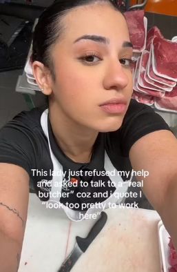 Terlalu Cantik, Wanita Tukang Daging Ini Tak Dipercaya Pembelinya