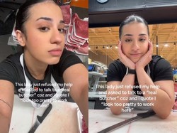 Terlalu Cantik, Wanita Tukang Daging Ini Tak Dipercaya Pembelinya
