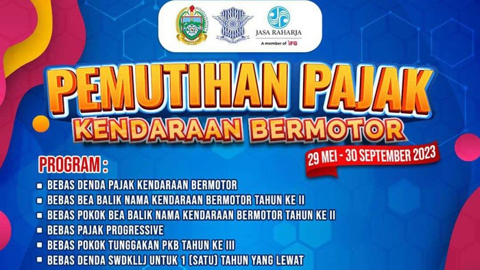 Foto: Flyer pemutihan pajak kendaraan di Sumut. (Istimewa)