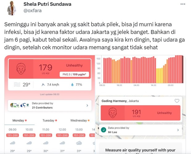 Cuitan dr. Shela tentang Polusi Udara Jakarta