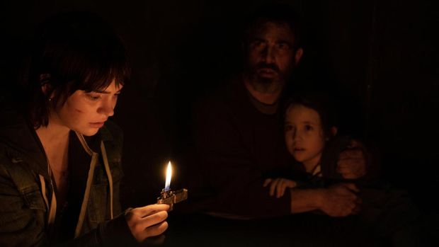 The Boogeyman (L-R): Sophie Thatcher as Sadie Harper, Chris Messina as Will Harper, and Vivien Lyra Blair as Sawyer Harper in 20th Century Studios' THE BOOGEYMAN. (20th Century Studios/Patti Perret)