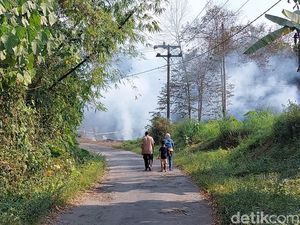 Warga Jember Sesak Napas gegara Asap Limbah Triplek yang Terbakar