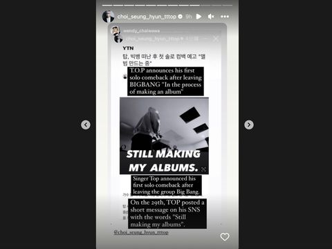 T.O.P riuh diberitakan keluar dari BIGBANG. Kabar ini muncul setelah dirinya tampak sibuk dan fokus menggarap musik solo.