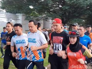 Ganjar Pranowo Jogging Bersama  Wali Kota Bogor Bima Arya