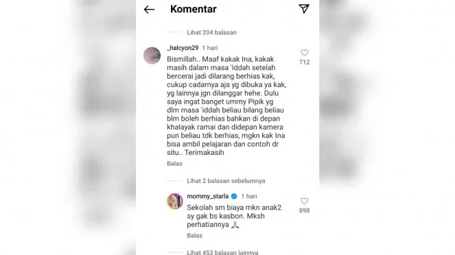 Komentar Inara Rusli