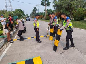 Respons Warga soal Balap Liar, Polisi Pasang Speed Bump di Katulampa Bogor