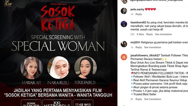 Inara Rusli Ririe Fairus Dan Mawar Afi Hadir Di Screening Film Sosok Ketiga